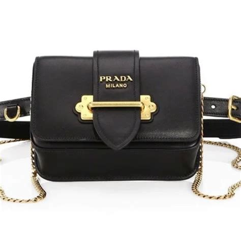 prada marsupio leather belt bag|Black Re.